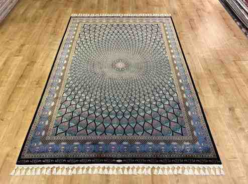 Blue Silk Rug, Classic Turkish Style Carpet, Luxury Rug