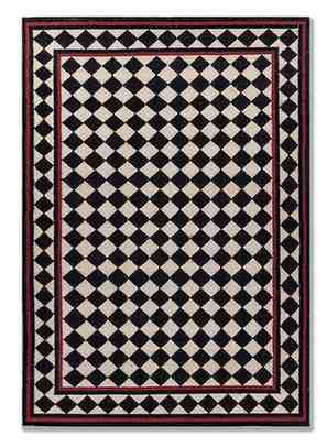 Srijan Art Rugs flat weaves wool Rug ebony/antique white rectangle