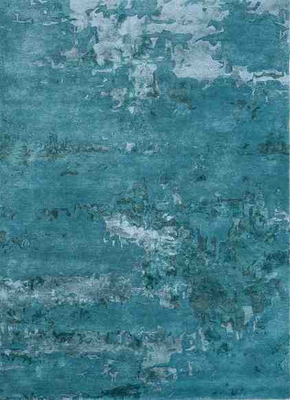 Srijan art rugs hand tufted wool and viscose Rug capri/peacock blue rectangle